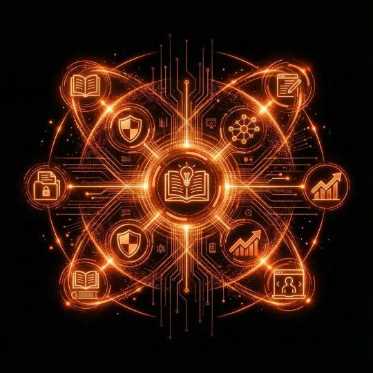 Teachers and students using a digital learning platform on laptops and tablets in a classroom