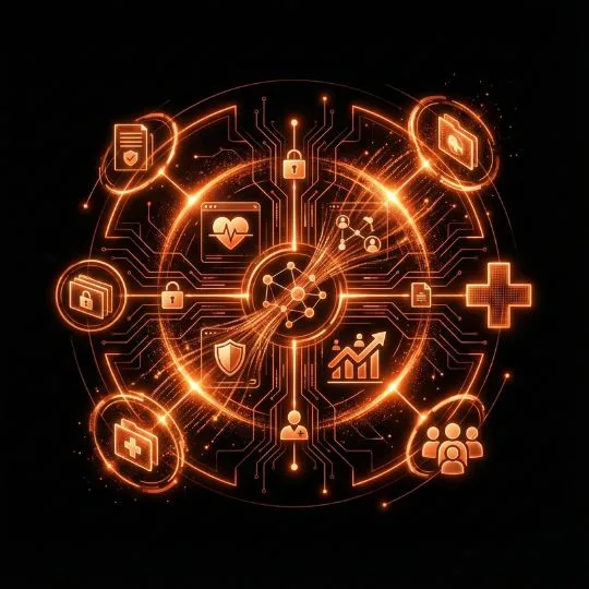 A clinician using a patient portal on a tablet with appointments, reports, and secure messages visible