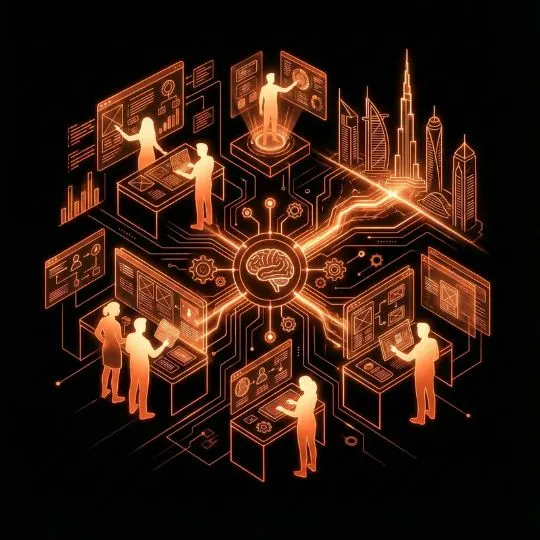 our UX design studio collaborates in a UX design workshop, sketching wireframes and discussing user flows.